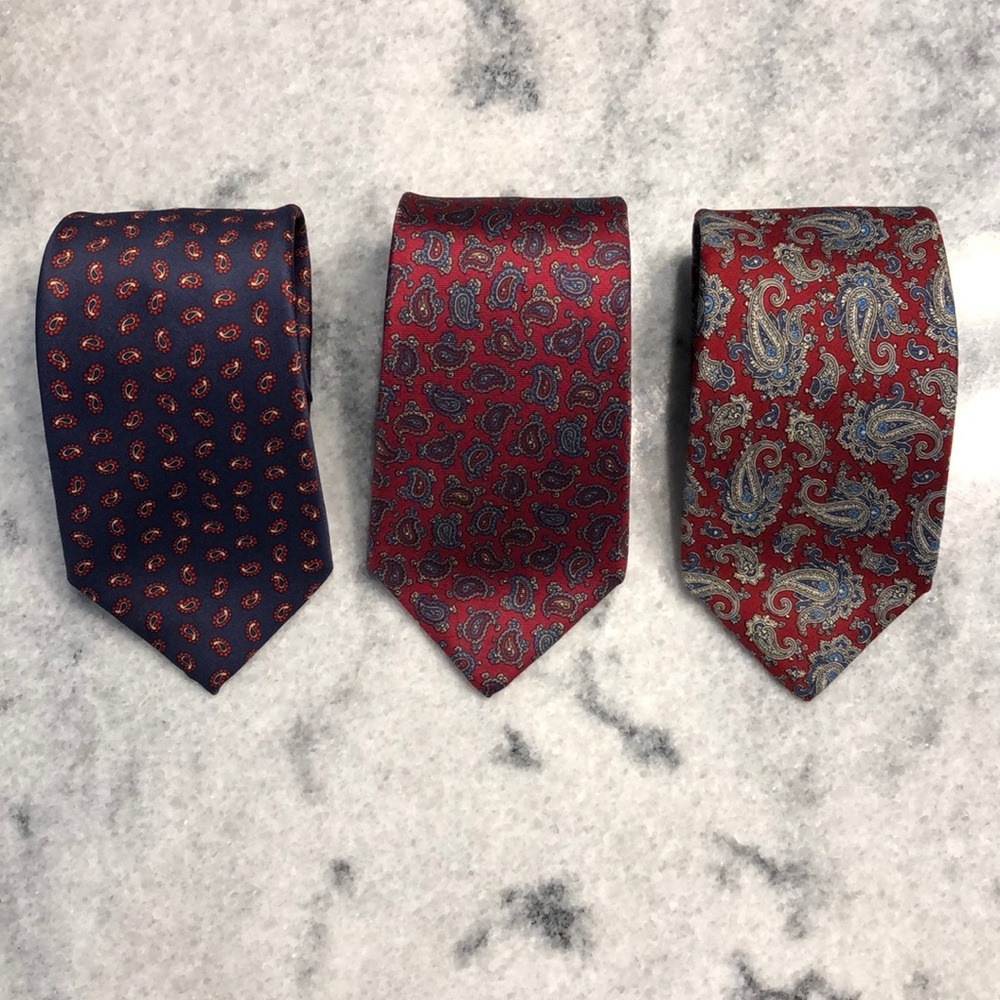 Paisley Men’s Neck Tie; Skinnier <3.5”